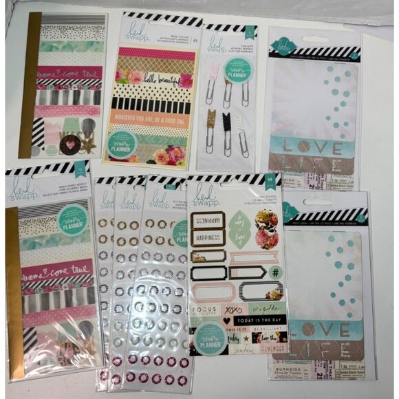 Heidi Swapp Other - Heidi Swapp Diary Lot of 10 Washi Stickers Photo Flipbook Glitter Reinforcements